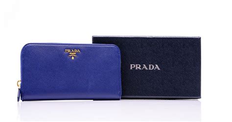 prada leather wallet blue|leather wallet prada price.